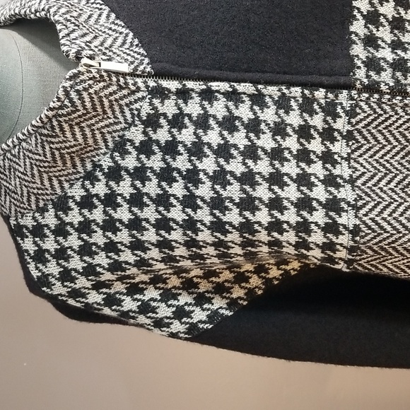 100% wool Katie Todd S/M jacket/cape/poncho type black grey patterned - Picture 7 of 12